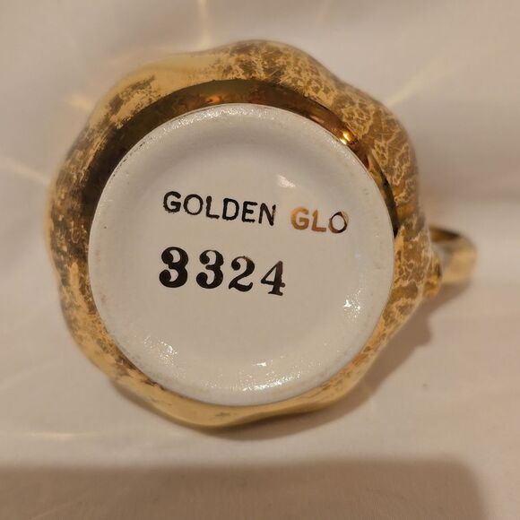 HALL CHINA GOLDEN GLOW Vintage Cream Pitcher, Warranted 22k Gold! Preloved! - Picture 3 of 6